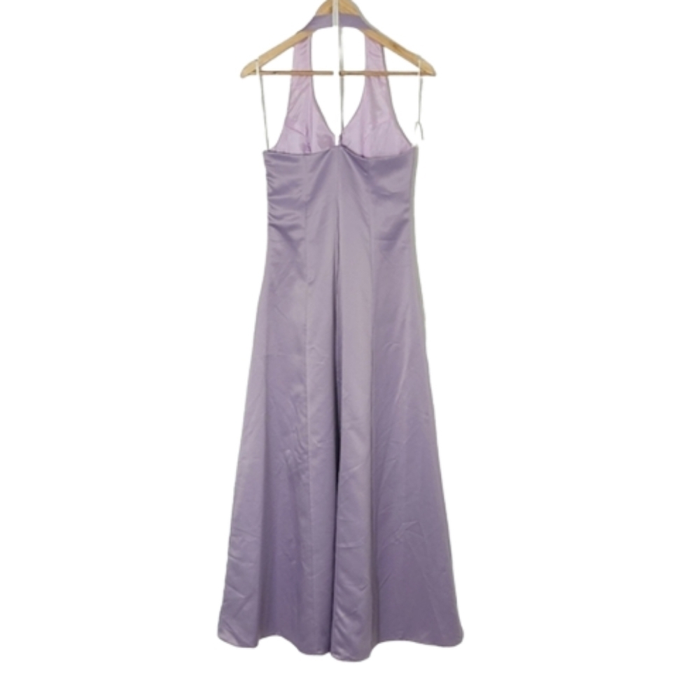 Vintage 90s Seasons Design Inc Lilac Silver Halter Prom Dress Embellished Size M - Picture 9 of 13